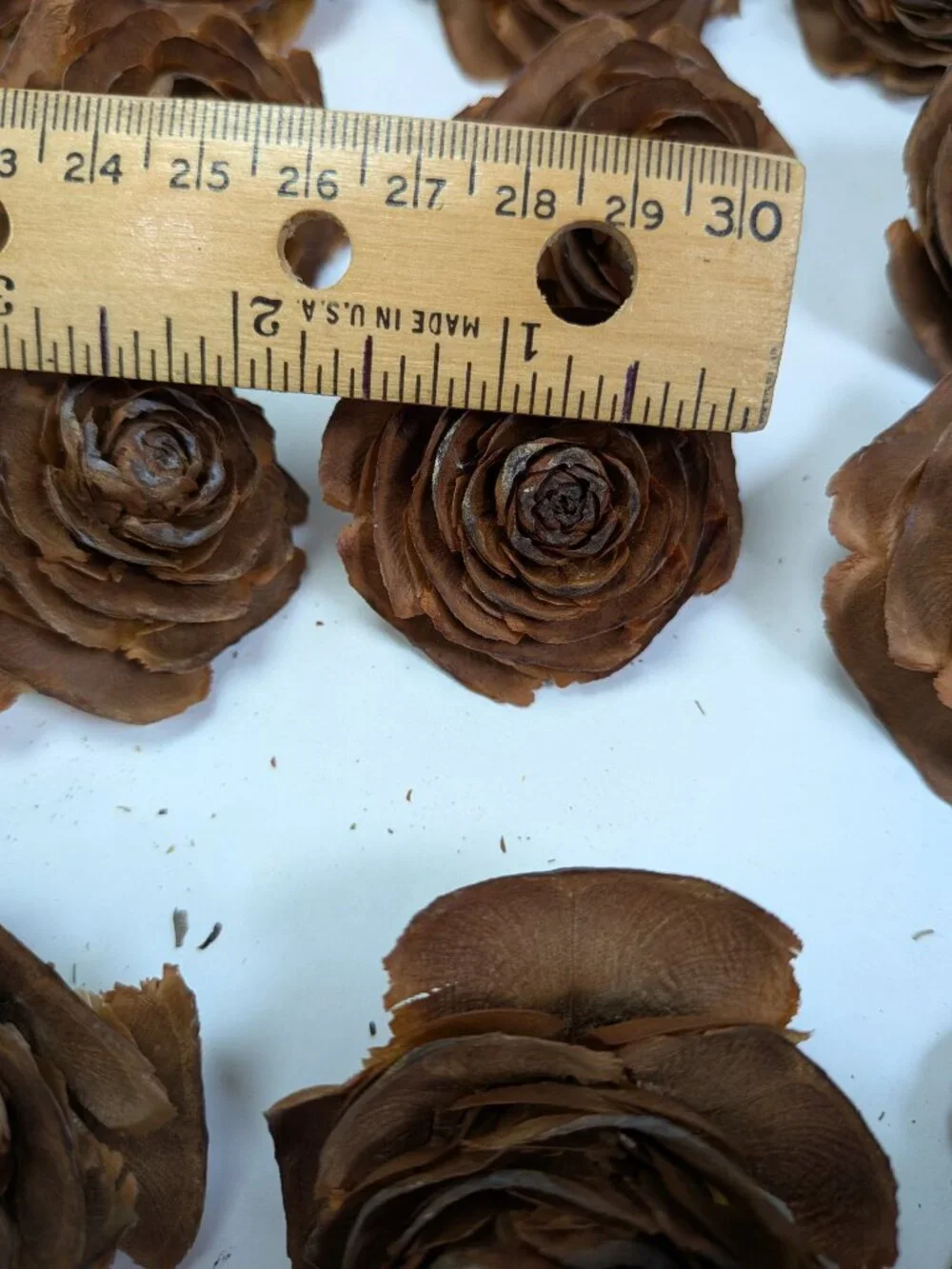 30 Real Cedar Rose Cones Natural Wooden Flowers Crafting & Wreath Supply